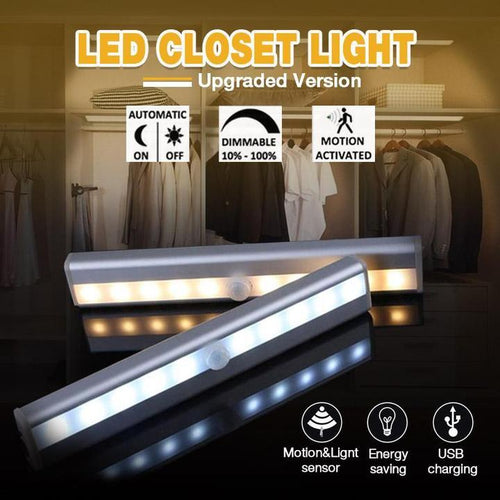 LED Closet Light, Stick-on Anywhere Motion Sensor & Light Sensor Activated Night Light