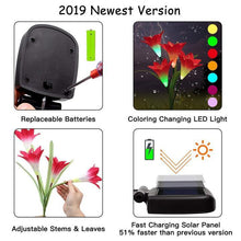 Load image into Gallery viewer, Artificial Lily Solar Garden Stake Lights