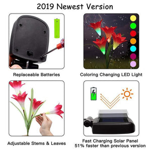Artificial Lily Solar Garden Stake Lights