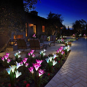 Artificial Lily Solar Garden Stake Lights