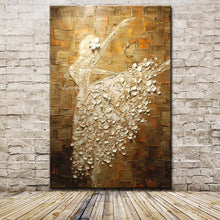 Load image into Gallery viewer, Ballet Dancer Picture Hand Painted Modern Abstract Palette Knife Oil Painting On Canvas Wall Art For Living Room Home Decoration