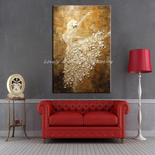 Load image into Gallery viewer, Ballet Dancer Picture Hand Painted Modern Abstract Palette Knife Oil Painting On Canvas Wall Art For Living Room Home Decoration