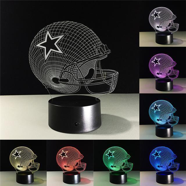 Dallas Cowboys Helmet lamparas 3d led lamp 7 Colors